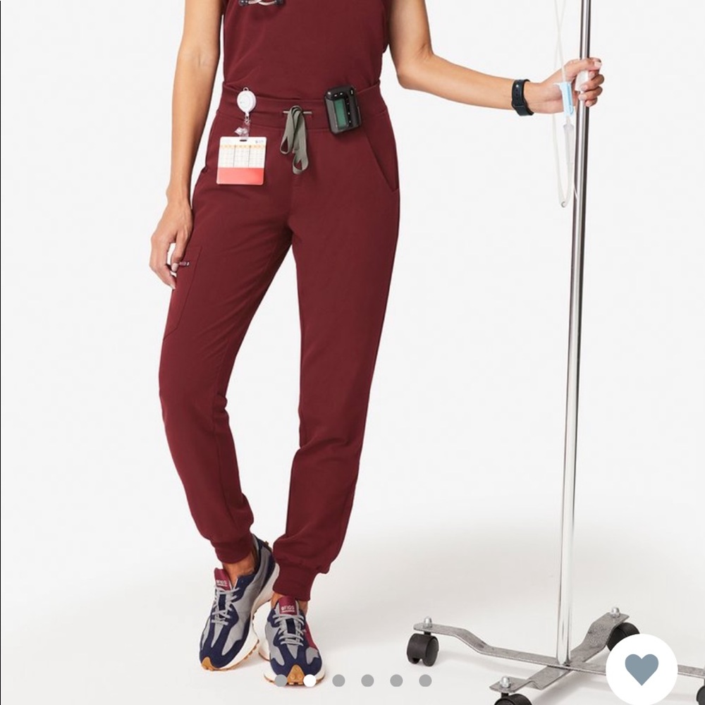 Figs Burgundy Zamora joggers